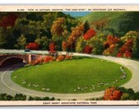 Loop Over on Newfound Gap Hwy Great Smokey Mountains UNP Linen Postcard N25 - £1.51 GBP