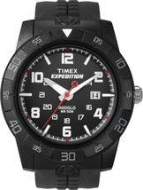 Timex Expedition 43mm Black Resin Case, Black Resin Strap, Men&#39;s Wristwa... - $44.95