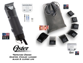 Oster A5 Golden 2-Speed Clipper KIT&amp;Cryogen-X 10,40 BLADES&amp;7pc Guide Comb Set - £194.23 GBP