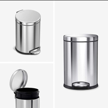 SIMPLEHUMAN Round TRASHCAN Stainless-Steel GARBAGE BIN Lid STEP CAN Pric... - £31.17 GBP