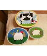 3 Nesting Oval Boxes Cardboard Cow Sheep Pig Country Farm Lillian Vernon... - £15.97 GBP