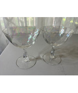 Vintage Iridescent Wine Glasses Goblets Optic Panel - set of 2 - £12.00 GBP