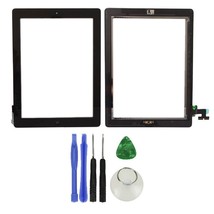 Glass Touch Screen Digitizer + Home Button Assembly For Ipad 2 Black + T... - £14.08 GBP