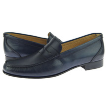 Alex D &quot;Lexington&quot; Penny Loafer, Men&#39;s Dress/Casual Leather Shoes, Navy Blue - £83.20 GBP
