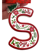 S Christmas Ornament Ceramic Letter Monogram Initial White Red NEW 2020 ... - £13.81 GBP
