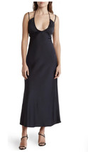 A.L.C. NWT Women’s silky Sienna Halter sleeveless maxi dress size 14 black D5 - $127.71