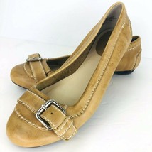 A.N.A. A New Approach Women Ballet Flats Size 8 Beige Tan Nude Buckle Shoe - £31.69 GBP