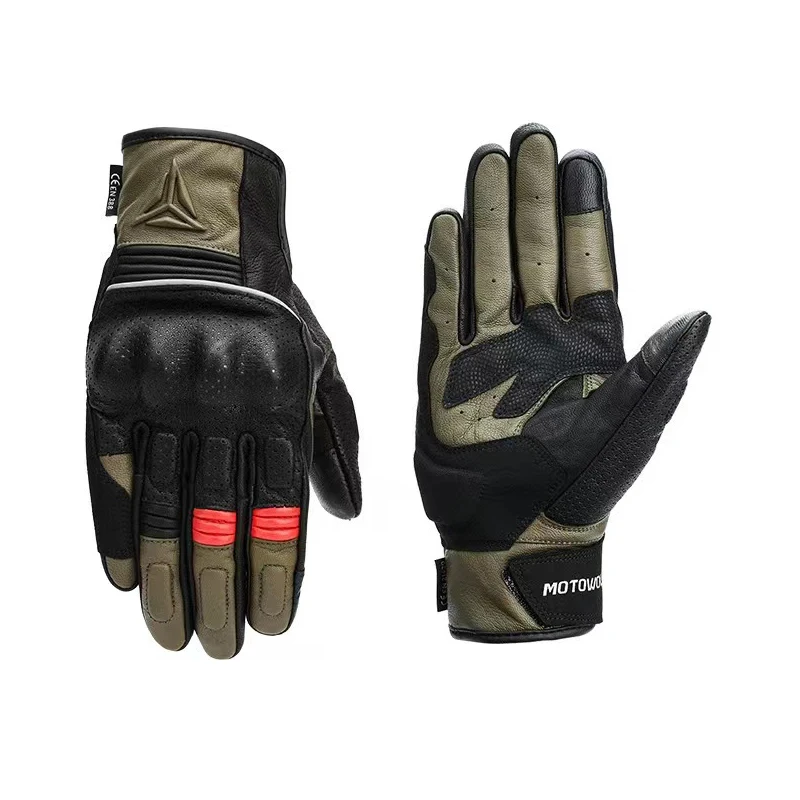 Motorcycle Gloves Leather Guanti Guantes de Moto Cuero Luvas Motociclismo Handsc - £253.36 GBP