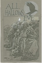 Tony Harris Signed Original Halloween Horror Art All Hallows Eve Witches &amp; Crow - £482.46 GBP