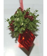 Ganz Kissing Krystals KK506 Diamond Shape Red Jewel Mistletoe Ornament - £14.87 GBP
