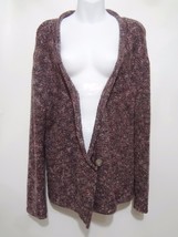J. Jill XL Purple Boucle Deep V-Neck Cardigan Sweater Cotton Blend - £22.24 GBP