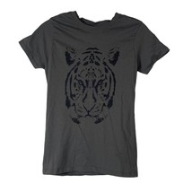 Womens Tiger Tee Size XS Gray Crewneck Short Sleeve Ringspun Cotton T-shirt - £5.75 GBP