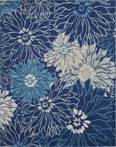8 X 10 Blue And Ivory Floral Power Loom Area Rug - $4,870.52 MXN