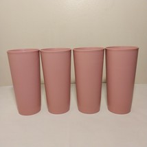 Set of 4 Vintage 16oz Tupperware Cups 1348 ~ Pastel Pink / Mauve ~ VNC ~... - $14.95