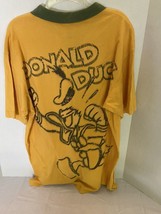 Donald Duck Disney Store Men&#39;s Polo Shirt Size XL Yellow Green Angry Donald - £7.47 GBP