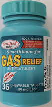 GAS RELIEF Bloating Pressure Chewable Mint Flavor Tablets 1ea 36/Pk-NEW-... - £3.73 GBP