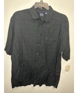 Arrow Squared Black Striped Short Sleeve Button Up Cotton Shirt Men’s Si... - $33.69 CAD