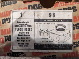 98 Midland Ross Steel City Galvanized Steel Floor Box, 2-13/16&quot; Diameter... - €12,84 EUR