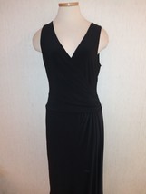 LRL Ralph Lauren Size 6 Black Washable Poly Blend Sleeveless Dress - $19.79