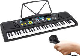 Pyle Portable 61-Key Piano Keyboard, Digital Musical Karaoke -, And Black Color. - £46.14 GBP