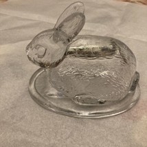 Clear Glass Bunny Rabbit Figurine 4.5&quot; Vintage - £13.62 GBP