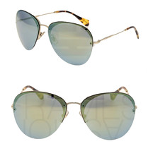 Miu Miu 53P Metal Aviator Sunglasses So Frame Gold Emerald Green Mirrored MU53PS - £194.67 GBP