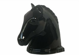 Horse Bookend Black Marble Bust Figurine Head Book End Stallion Vtg Pony Gift - £59.27 GBP