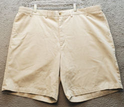 Lands&#39; End Shorts Men Size 44 Tan 100% Cotton Traditional Fit Flat Front Outdoor - $20.29