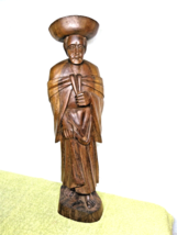 Vintage Hand Carved Wood  Peasant Woman/Worker Folk Art South America/ Peru - $19.32