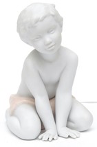 LLADRO Figurine Matte White Porcelain Boy Sitting Up Ornament 2008 - £151.84 GBP