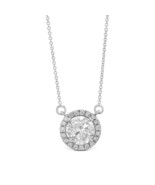 1.65 Carat F/VS1 Round Brilliant Cut Lab Grown Diamond Halo Pendant with... - €1.156,21 EUR