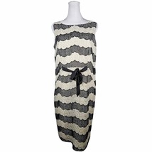 Eva Mendes Black &amp; Cream Lace Sleeveless Dress Tie Front Women&#39;s Size 6 - $30.57