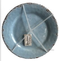 Tommy Bahama Set of 4 Blue Crackle Melamine 11&quot; Dinner Plates In/Outdoor - £43.42 GBP