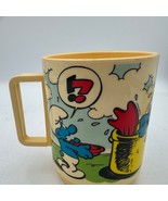 Deka 1980 Smurfs Plastic Mug Vintage Cup Peyo Retro Cartoon Collector USA - $356.00 MXN