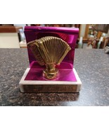 Vtg  Accordion Trophy Pink Metal Italian Marble Base - $27.20 CAD