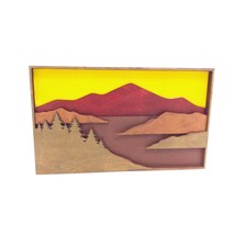 Mountain Wood Art  Sunset – 5-Layer Nature Landscape Decor - $40.00