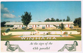 Postcard Bracebridge Ontario Motel Winhara At 45th Parallel - $3.43