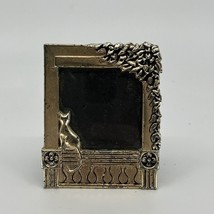 Small Pewter Picture Frame Kitty Cat On Ledge Peeking In Window  3x 2.25... - $8.00
