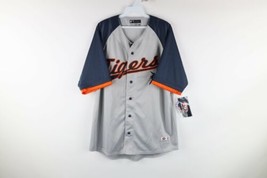 NOS Vintage Mens Size Large Detroit Tigers Baseball Jersey Stitched Gray Blue - £62.02 GBP