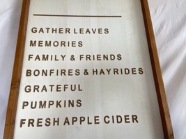 Wood Wall Art Decor Pumpkins Fall Family Leaves Hayrides Grateful Memories New - £29.51 GBP