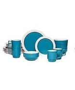 Pfaltzgraff® Hudson 16pc Stoneware Dinnerware Dish Set Turquoise Blue RA... - £31.51 GBP