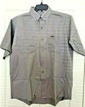 Redhead Mens L Button Up Shirt Short Sleeve 2 Pocket Gray - £20.08 GBP