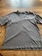 Polo Ralph Lauren Polo Shirt 2XL Gray &amp; White &amp; Black Striped Cotton Pon... - £18.69 GBP