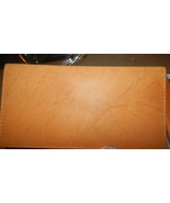 Vintage Genuine Leather Checkbook Cover YELLOW - £11.04 GBP