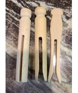 69 Lot Unfinished Wood Doll Pins Doll Clothespins Wooden Round Peg Wood ... - £7.61 GBP