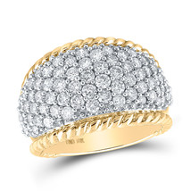 10kt Yellow Gold Womens Round Diamond Pave Rope Band Ring 2 Cttw - £1,805.56 GBP