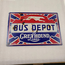 Greyhound Bus Lines depot faux vintage ad aluminum metal sign - £70.10 GBP