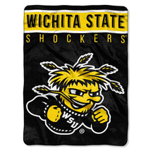 Wichita State Shockers plush 60&quot; by 80&quot; Raschel Blanket-Basic Design - NCAA - £27.27 GBP