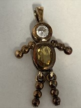 Gold Over Sterling Silver 925 Charm Birthstone Baby Boy Yellow Glass Nov... - $19.75