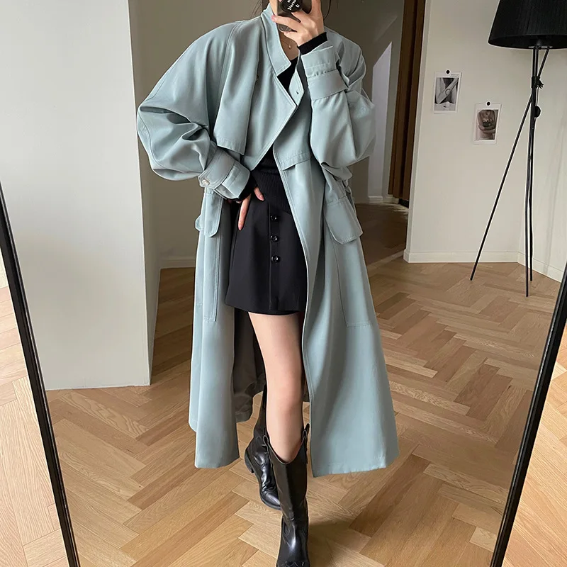  spring Hong Kong style fashionable long windbreaker women&#39;s coat Korean... - $447.23